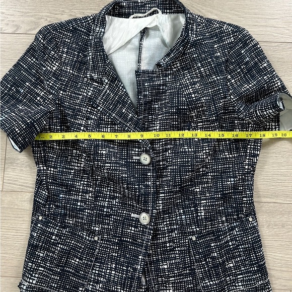 MaxMara Blue White Pattern Short Sleeve Blazer Pantsuit - Picture 15 of 16